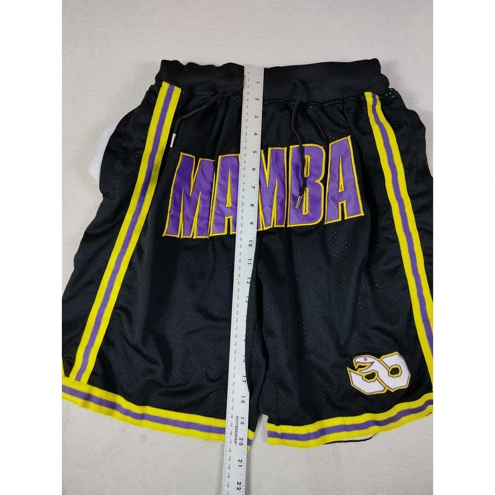 Just Don Mamba Shorts‎ Mens Large Black Basketball Mesh Snake Logo Athletic